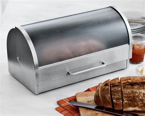 glass and stainless steel bread box|extra large bread box stainless.